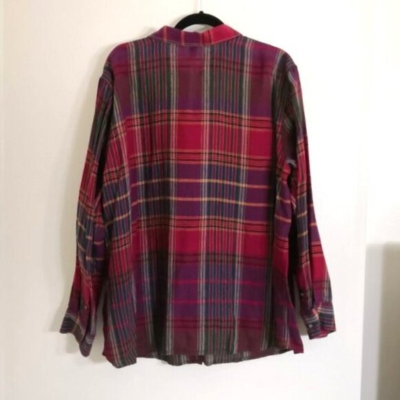 NEW Lauren Ralph Lauren 100% Linen Shirt Plaid Multicolor Chest Pockets Size 3X - Picture 4 of 4